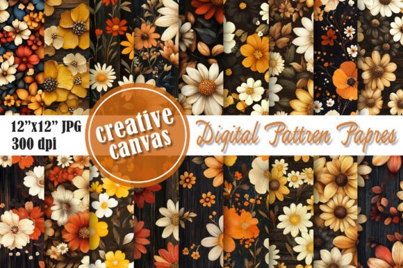 Download Warm Fall Flower Patterns - Patterns Collection