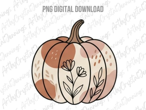 Download Fall Boho Folk Art Pumpkin PNG - Premium Resources