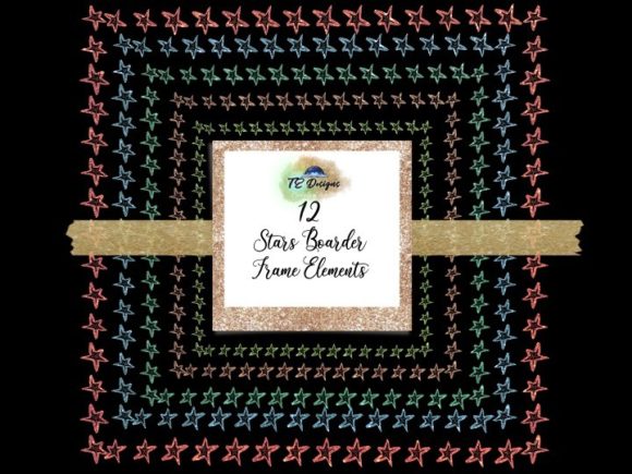 Download Glitter Star Boarder Frame 12x12 - Frame Collection