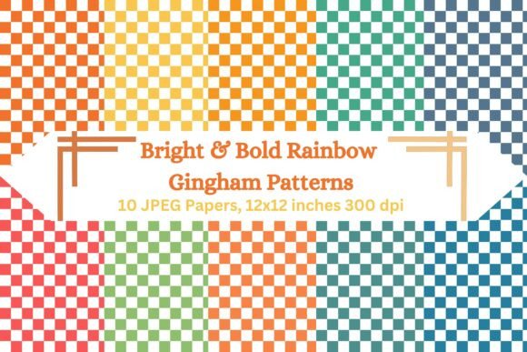 Download Bright &amp; Bold Rainbow Gingham Patterns - Patterns Collection