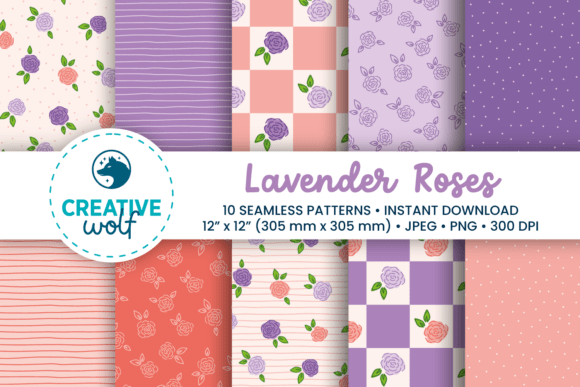 Download Lavender Roses Spring Seamless Patterns - Patterns Collection