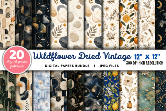 Download Wildflower Dried Vintage Flower Patterns - Patterns Collection
