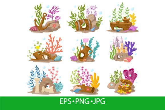 Download Cartoon Aquarium Decorations, Marine Sea - Decorations Collection