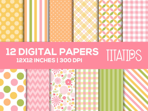 Download Floral Digital Paper Set, Pastel Colors - Premium Resources