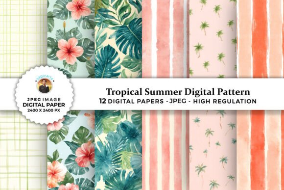 Download Tropical Summer Digital Patterns - Patterns Collection