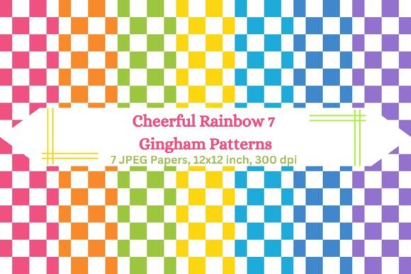 Download Cheerful Rainbow 7 Gingham Patterns - Patterns Collection