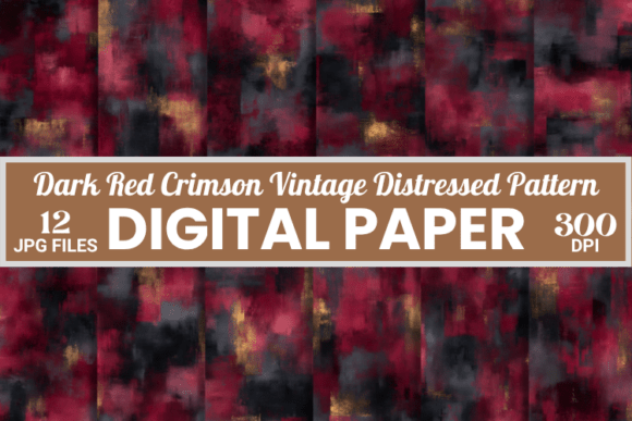 Download Red Crimson Vintage Distressed Patterns - Patterns Collection
