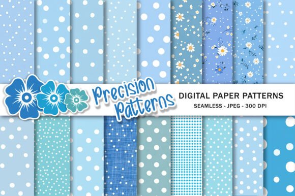 Download Blue Polka Dot Digital Seamless Patterns - Patterns Collection