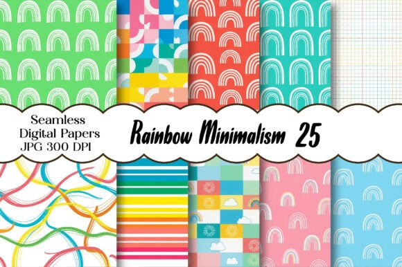 Download Rainbow Minimalism - Seamless Patterns - Patterns Collection