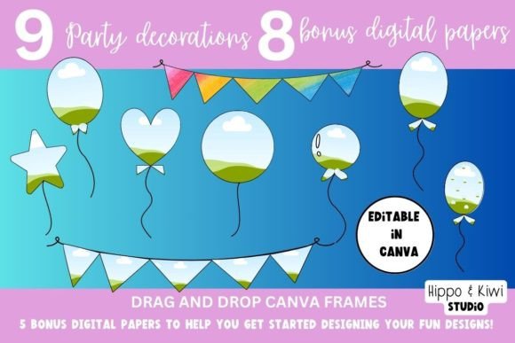 Download Party Decoration Canva Frames Template - Frame Collection