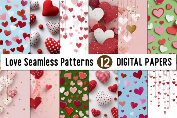 Download Love Seamless Patterns - Valentines Day - Patterns Collection