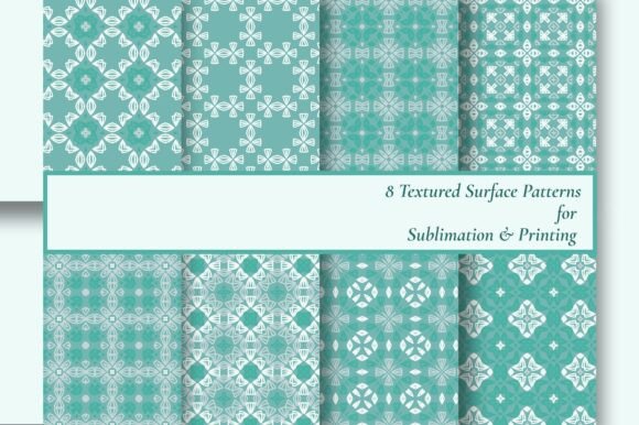 Download 8 Teal Geometric Seamless Patterns - Geometric seamless patterns Collection
