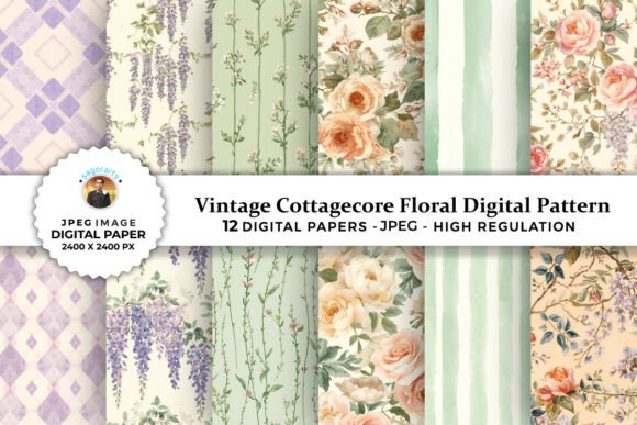 Download Vintage Pink Floral Digital Patterns - Patterns Collection