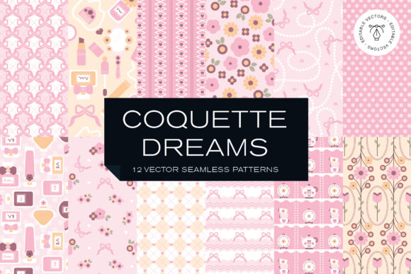 Download Coquette Feminine Floral Vector Patterns - Patterns Collection