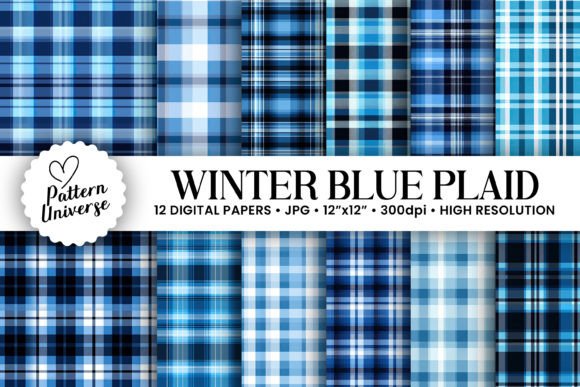 Download Winter Blue Plaid Seamless Patterns - Patterns Collection